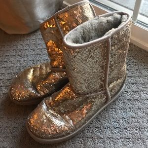 Silver/gold Ugg boots